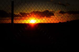 Photographed this sunset view through the fence at Camarillo Airport