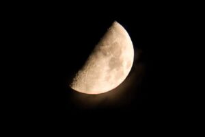 Photographed the half covered moon