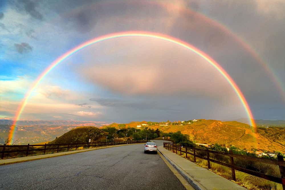 Photographed this double rainbow new Wildwood Park in Thousand Oaks