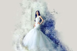 Bride with Hearts Digital Art